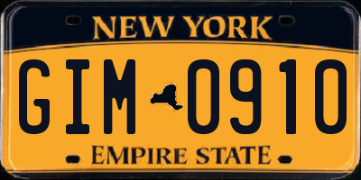 NY license plate GIM0910