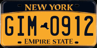NY license plate GIM0912
