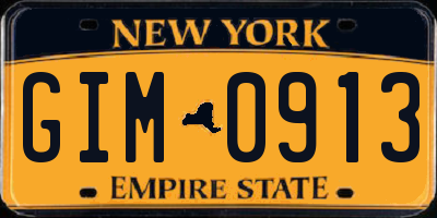 NY license plate GIM0913