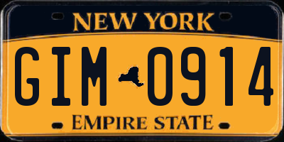 NY license plate GIM0914