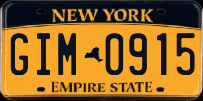 NY license plate GIM0915