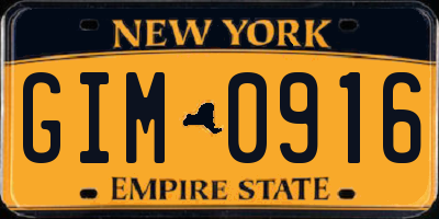 NY license plate GIM0916