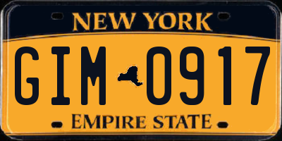 NY license plate GIM0917
