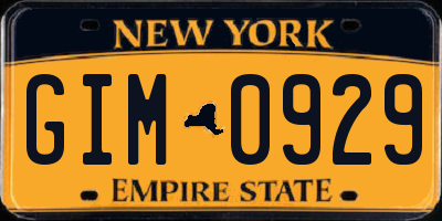 NY license plate GIM0929