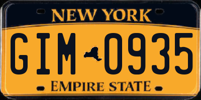 NY license plate GIM0935