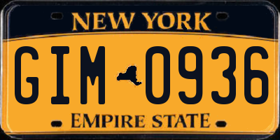 NY license plate GIM0936