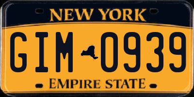 NY license plate GIM0939