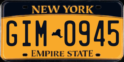 NY license plate GIM0945