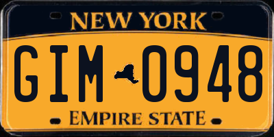 NY license plate GIM0948