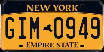 NY license plate GIM0949