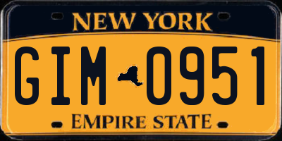 NY license plate GIM0951