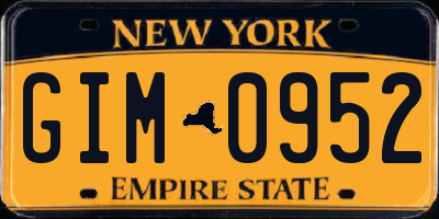 NY license plate GIM0952