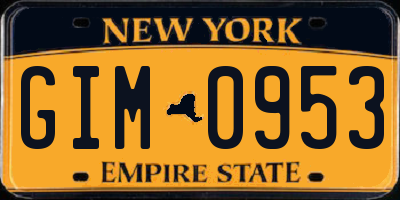 NY license plate GIM0953
