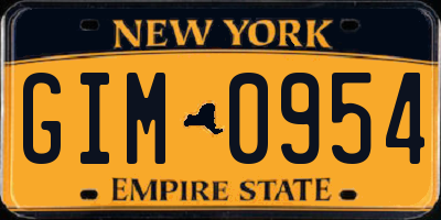 NY license plate GIM0954