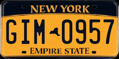 NY license plate GIM0957