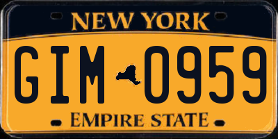 NY license plate GIM0959