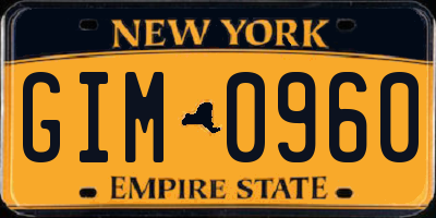 NY license plate GIM0960