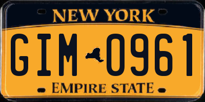 NY license plate GIM0961