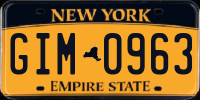 NY license plate GIM0963