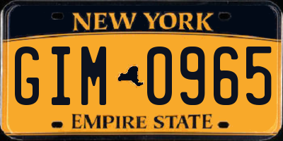 NY license plate GIM0965