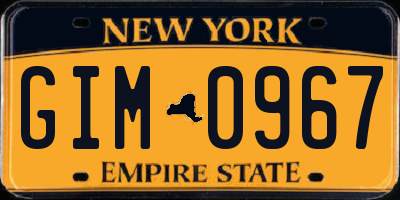 NY license plate GIM0967