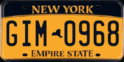 NY license plate GIM0968