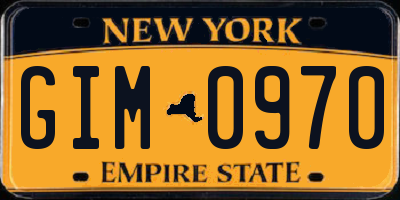 NY license plate GIM0970