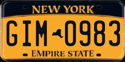 NY license plate GIM0983