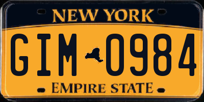 NY license plate GIM0984