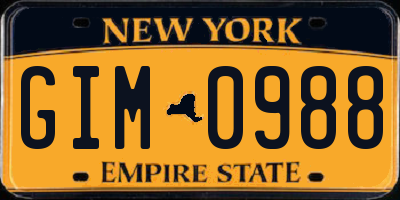 NY license plate GIM0988