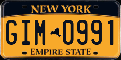 NY license plate GIM0991