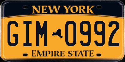 NY license plate GIM0992