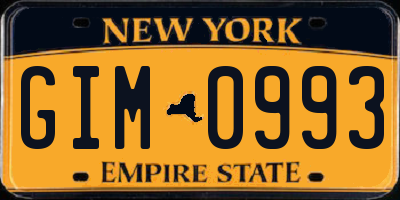 NY license plate GIM0993