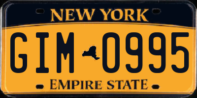 NY license plate GIM0995