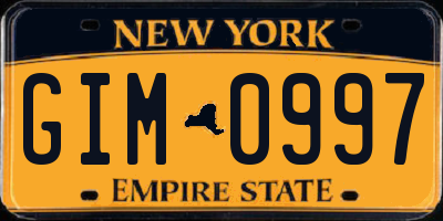 NY license plate GIM0997