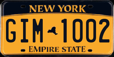 NY license plate GIM1002