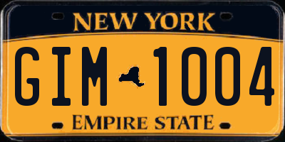 NY license plate GIM1004