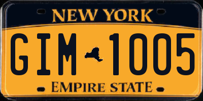 NY license plate GIM1005