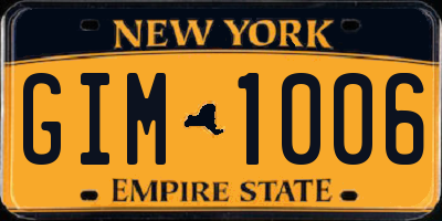 NY license plate GIM1006