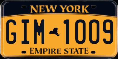 NY license plate GIM1009