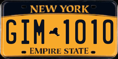 NY license plate GIM1010