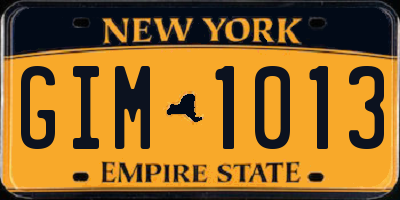 NY license plate GIM1013