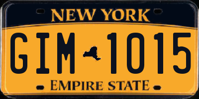 NY license plate GIM1015