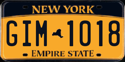 NY license plate GIM1018