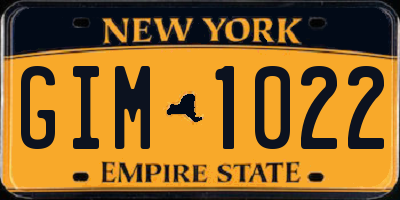 NY license plate GIM1022