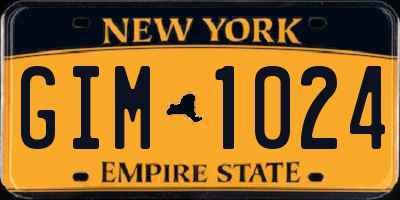 NY license plate GIM1024