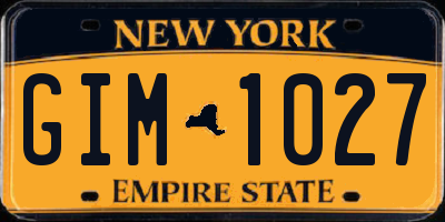 NY license plate GIM1027