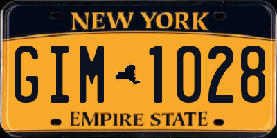 NY license plate GIM1028