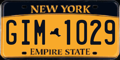 NY license plate GIM1029