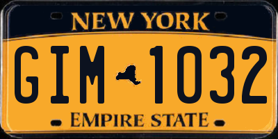 NY license plate GIM1032